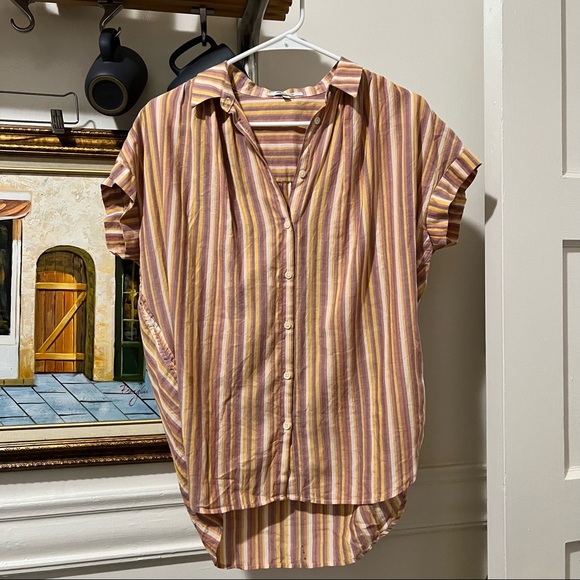 Madewell Central Shirt in Rainbow Stripe in XS - Picture 5 of 10